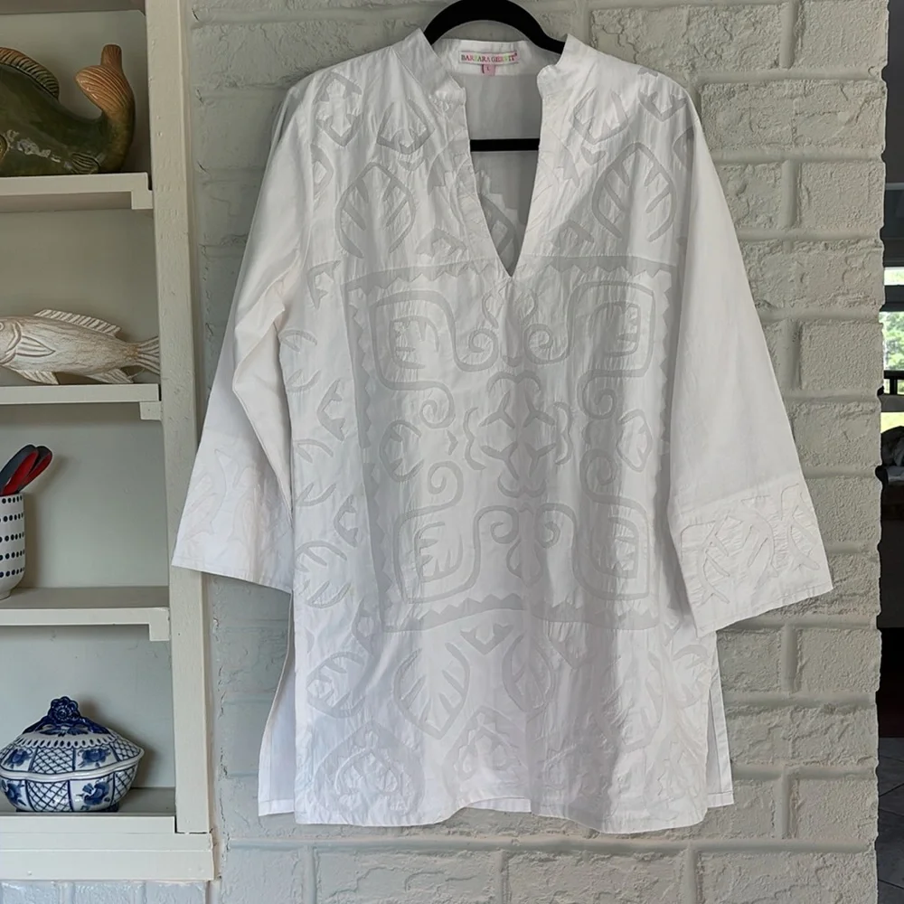 Barbara Gerwit Summer White Size Large Cover Up Tunic